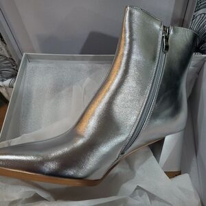 Silver Ankle Boots